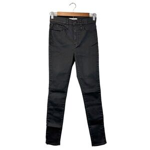 Madewell 10” High Rise Skinny Jeans Coated Edition BLACK, Size 26 (Style AA588)